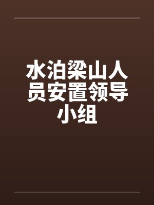水泊梁山人员安置领导小组by佚名笔趣阁无弹窗封面
