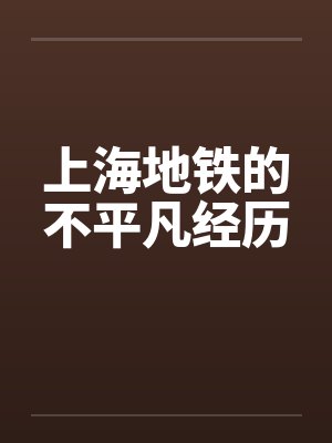 上海地铁的不平凡经历by佚名封面