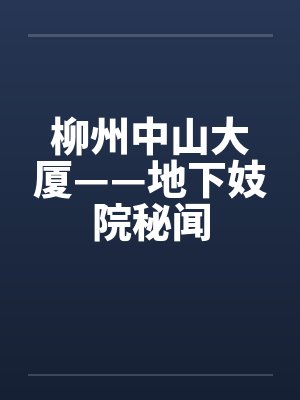 柳州中山大厦——地下妓院秘闻笔趣阁无弹窗封面
