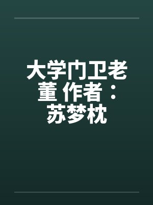 大学门卫老董 作者：苏梦枕封面