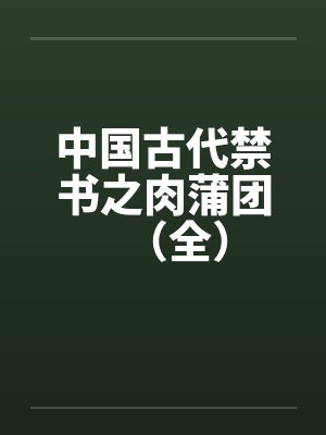 中国古代禁书之肉蒲团（全）封面