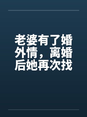 老婆有了婚外情，离婚后她再次找到我待续by佚名封面