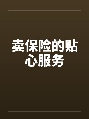 卖保险的贴心服务封面