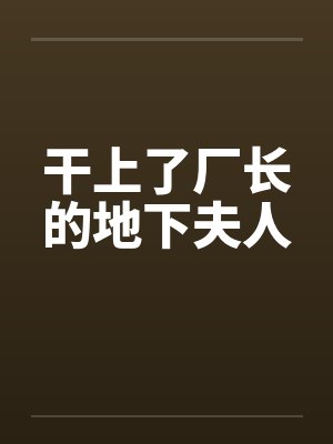干上了厂长的地下夫人笔趣阁无弹窗封面